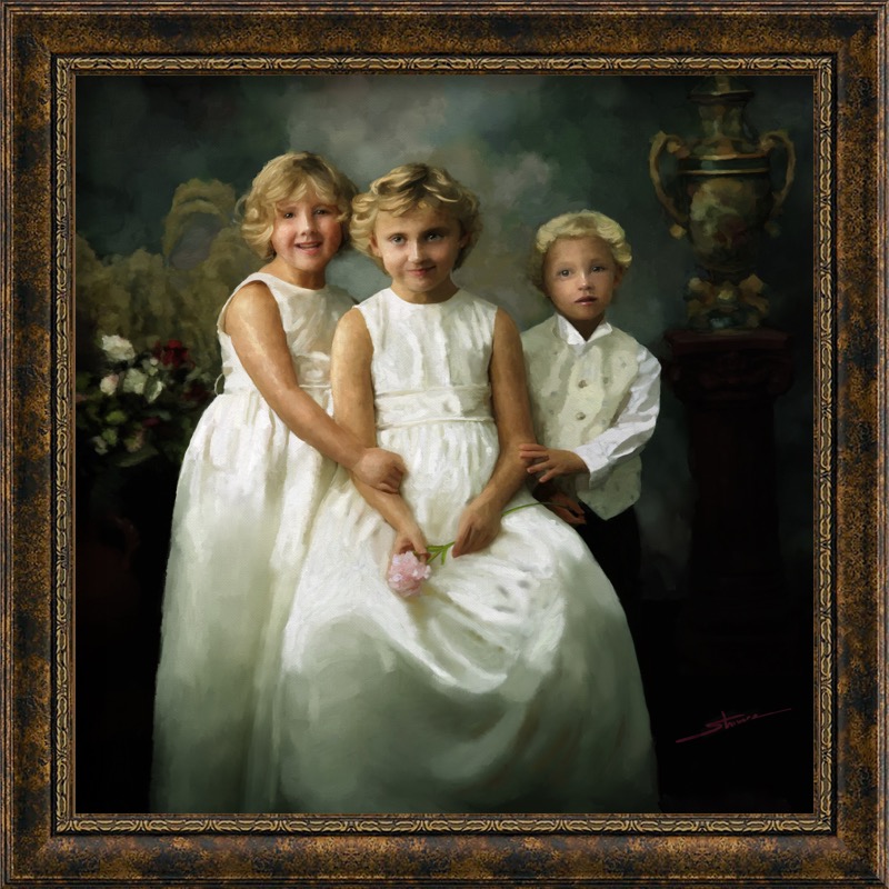 the Pagni Children  40 x 40 Oil on Canvas